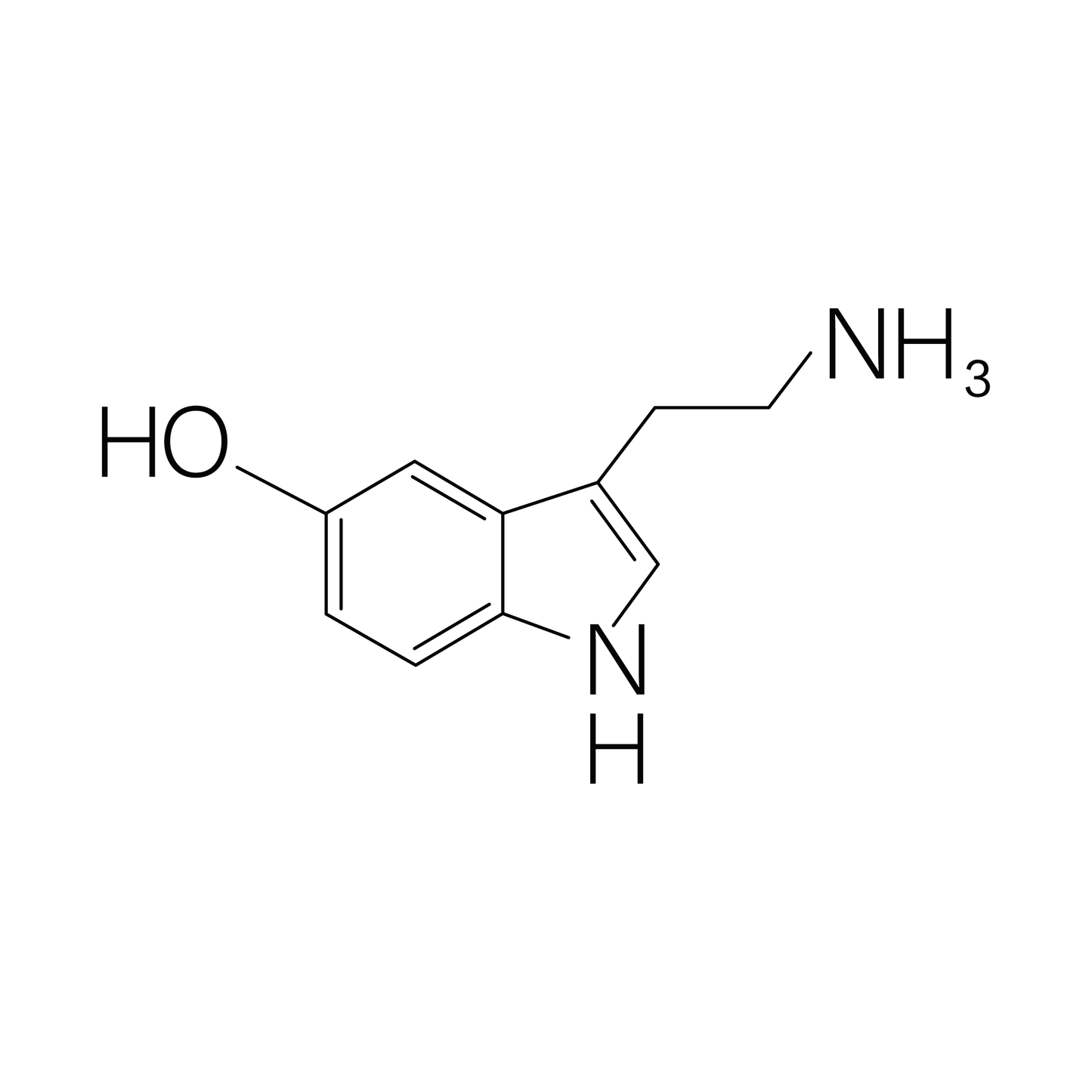 semi-permanent tattoo Serotonin molecular structure close up