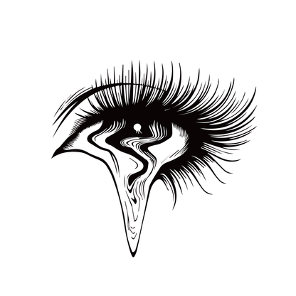 semi-permanent tattoo drippingmelting eye design close up