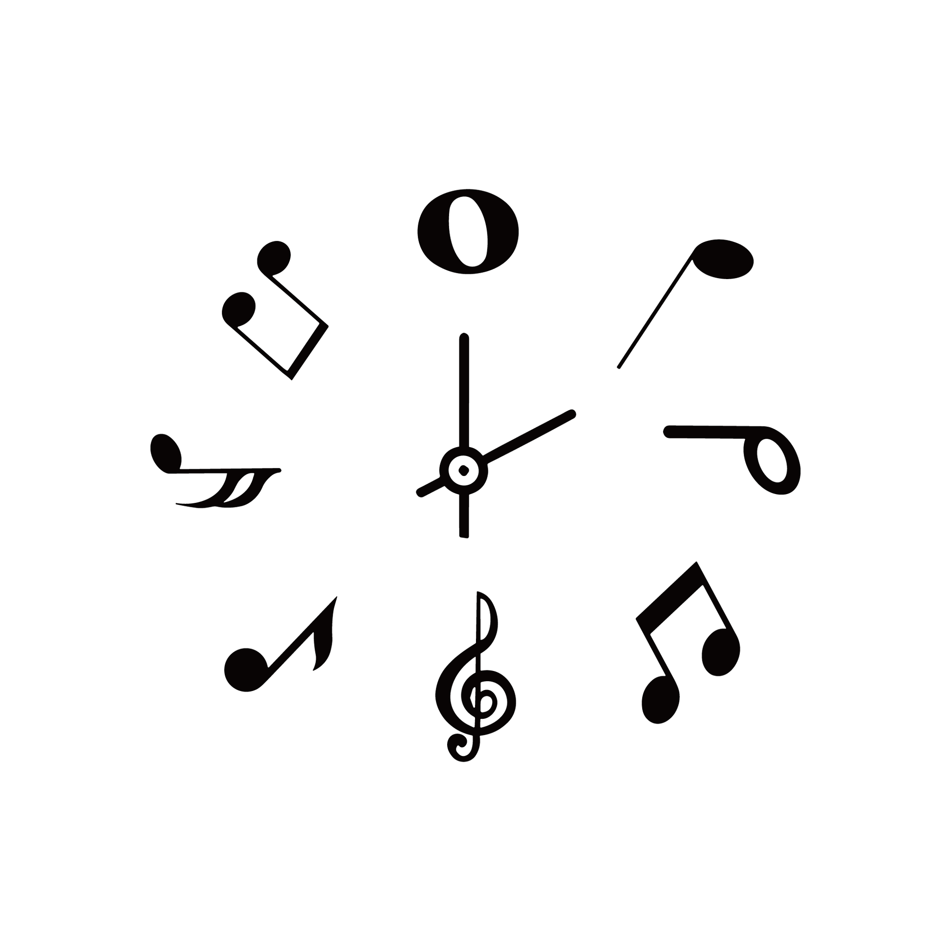 semi-permanent tattoo Musical Note clock close up