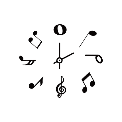 semi-permanent tattoo Musical Note clock close up