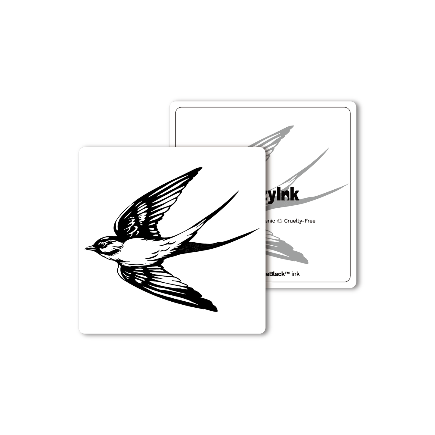 SteezyInk Swallow Temporary Tattoo 4 x 4 inch