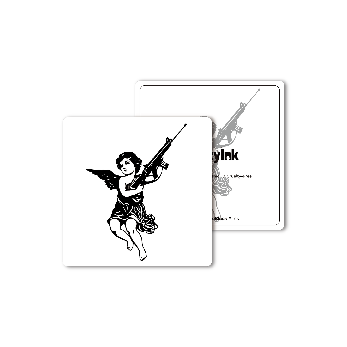 SteezyInk Angel Blicky Temporary Tattoo 4 x 4 inch