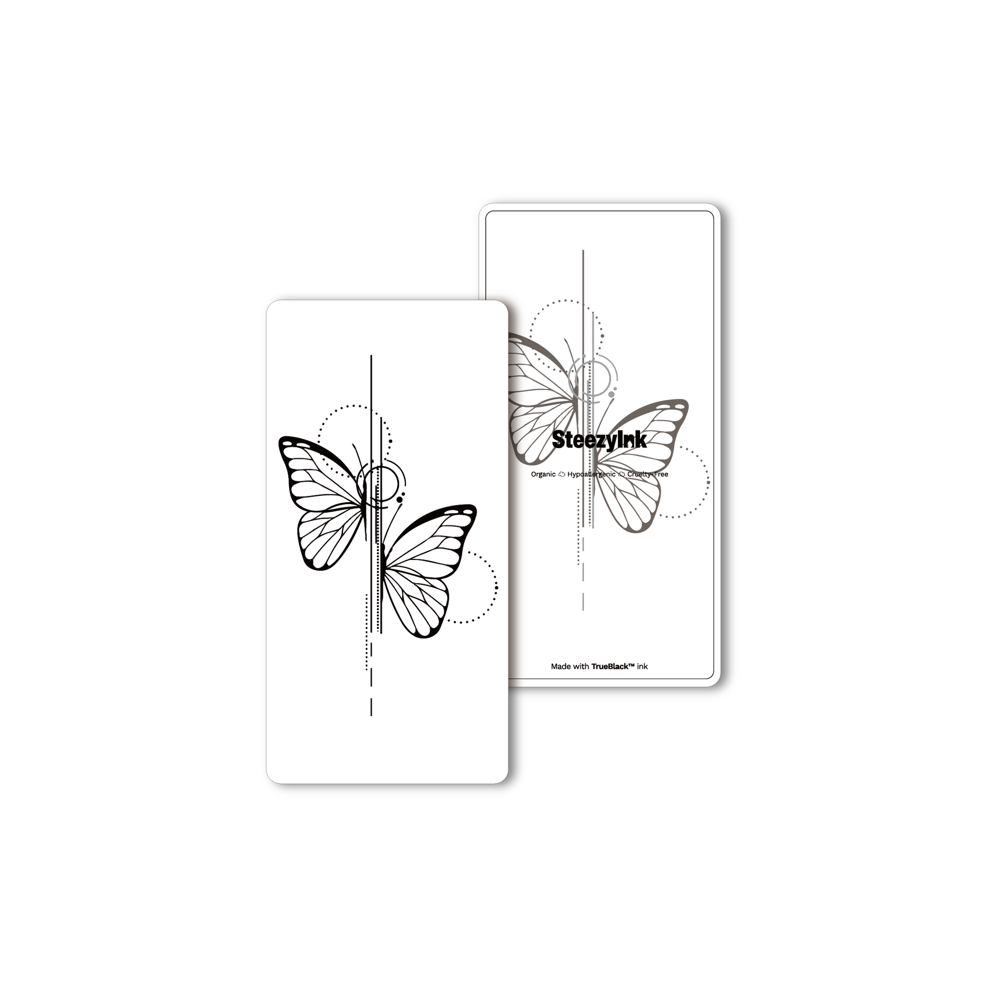 semi-permanent tattoo Abstract butterfly design