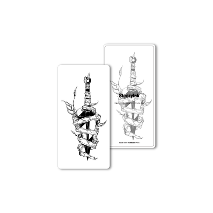 SteezyInk Kunai Knife Temporary Tattoo 3 x 6 inch