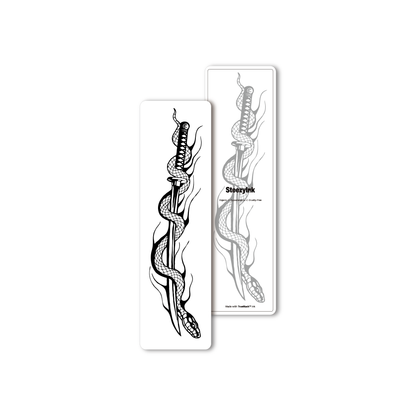 SteezyInk Katana Snake Temporary Tattoo 2 x 7 inch