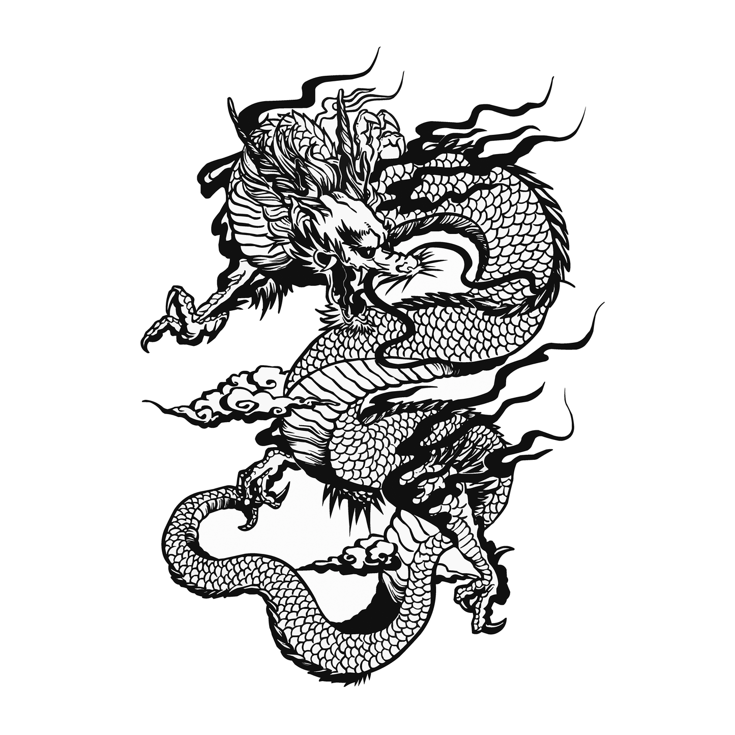 SteezyInk Dragon Temporary Tattoo 4 x 7 inch