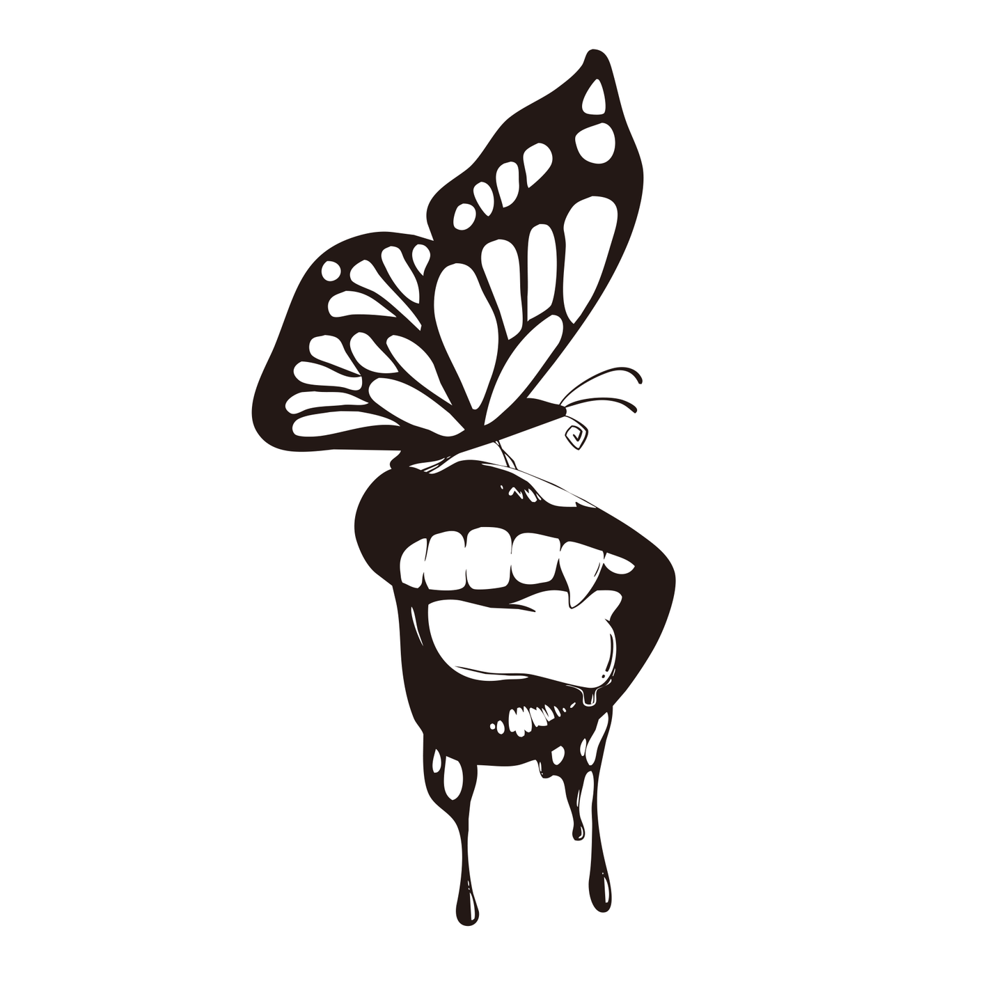 SteezyInk Butterfly Lips Temporary Tattoo 4 x 7 inch