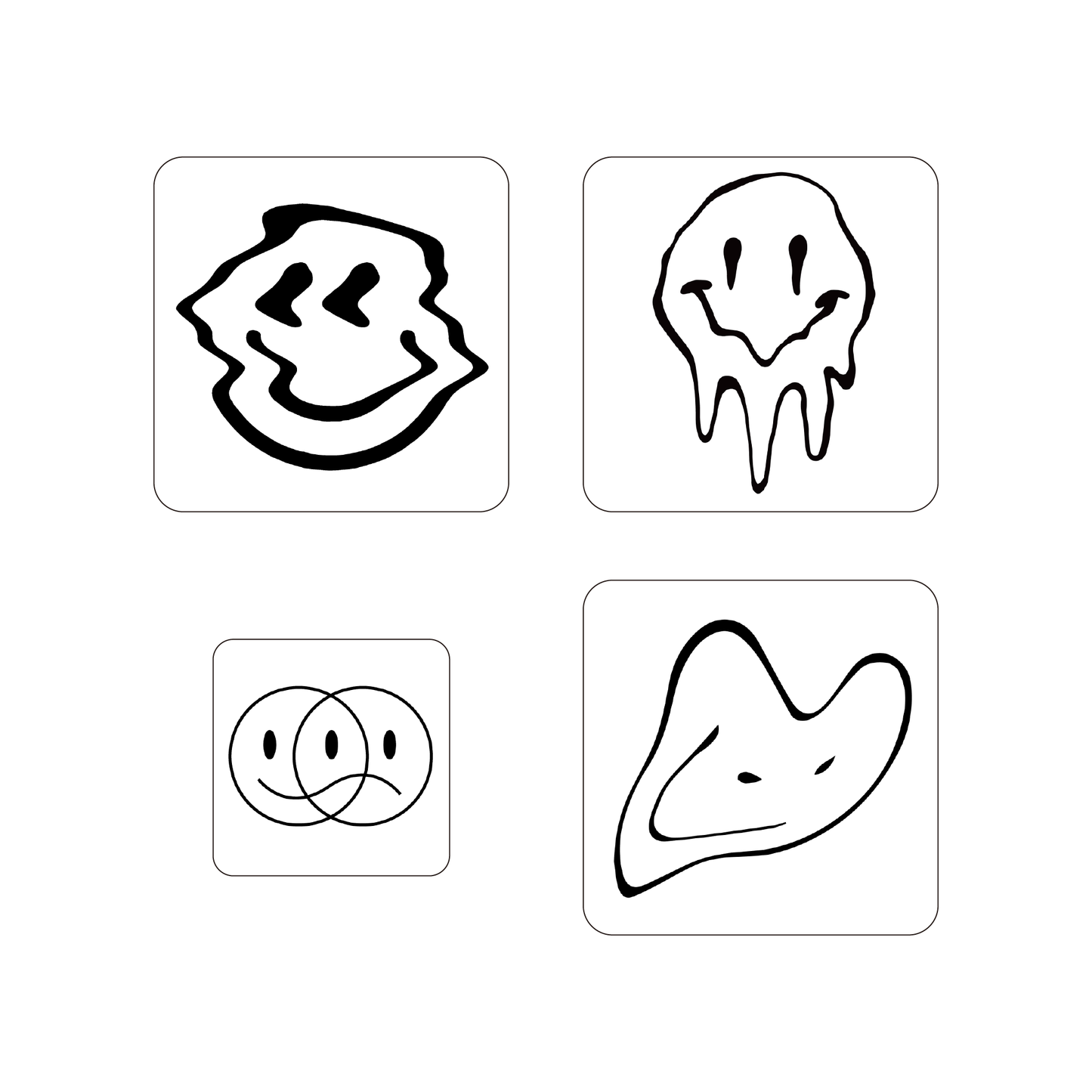 SteezyInk Smiley Pack Temporary Tattoo Pack 3 x 3,2 x 2 inch