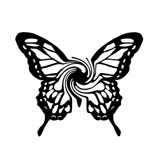 Swirl Butterfly Temporary Tattoo | 4 x 4 inch