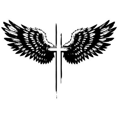 Winged Cross Temporary Tattoo | 2 x 3 inch